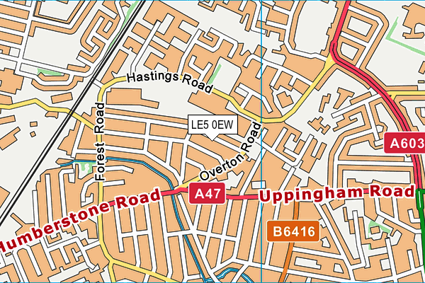 LE5 0EW map - OS VectorMap District (Ordnance Survey)