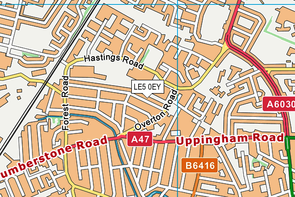 LE5 0EY map - OS VectorMap District (Ordnance Survey)