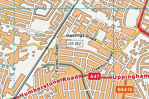 LE5 0EZ map - OS VectorMap District (Ordnance Survey)