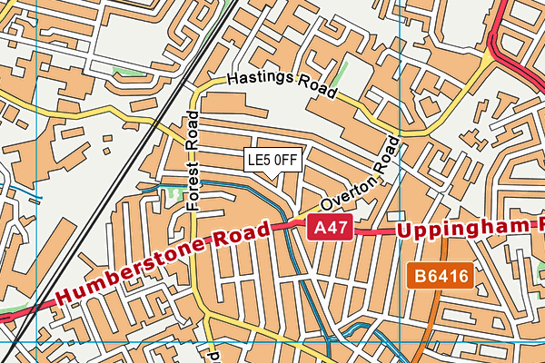 LE5 0FF map - OS VectorMap District (Ordnance Survey)