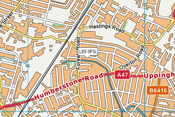 LE5 0FG map - OS VectorMap District (Ordnance Survey)