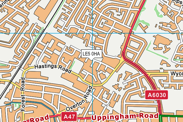 LE5 0HA map - OS VectorMap District (Ordnance Survey)