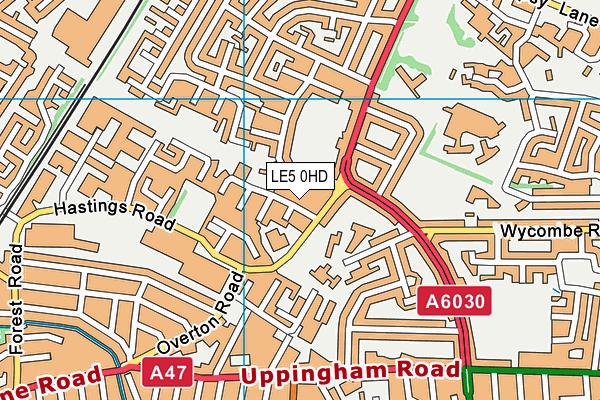 LE5 0HD map - OS VectorMap District (Ordnance Survey)