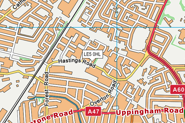 LE5 0HL map - OS VectorMap District (Ordnance Survey)