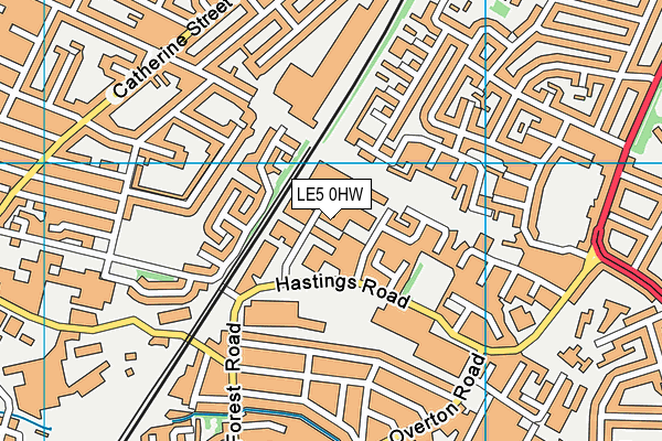 LE5 0HW map - OS VectorMap District (Ordnance Survey)