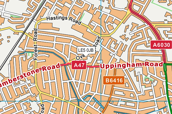 LE5 0JB map - OS VectorMap District (Ordnance Survey)