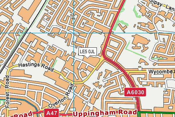 LE5 0JL map - OS VectorMap District (Ordnance Survey)