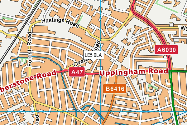 LE5 0LA map - OS VectorMap District (Ordnance Survey)