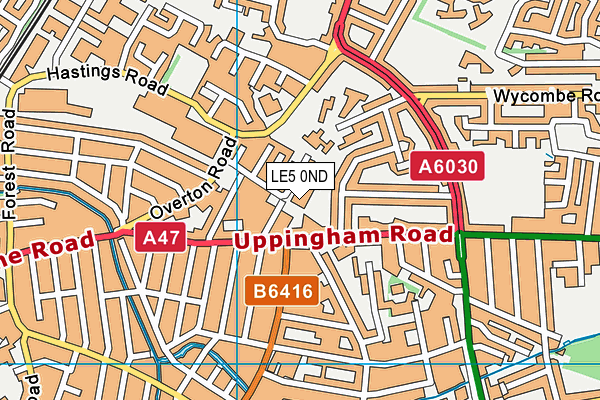 LE5 0ND map - OS VectorMap District (Ordnance Survey)