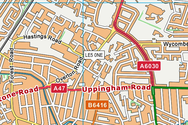 LE5 0NE map - OS VectorMap District (Ordnance Survey)