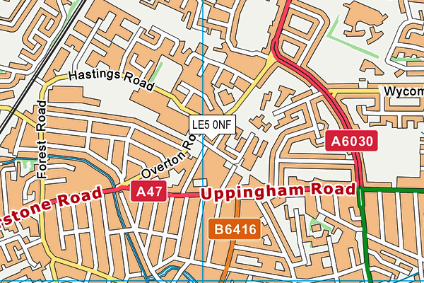 LE5 0NF map - OS VectorMap District (Ordnance Survey)