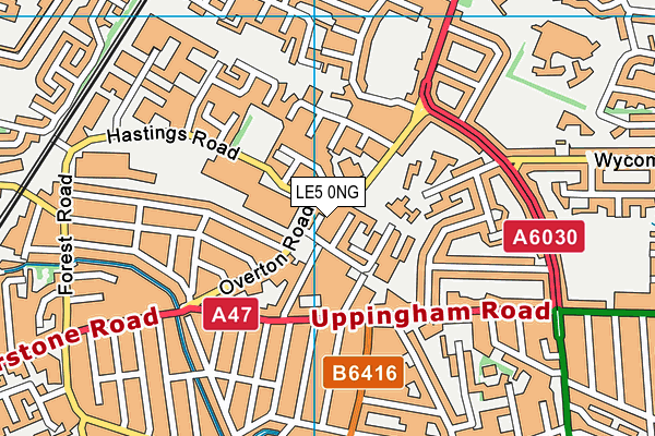 LE5 0NG map - OS VectorMap District (Ordnance Survey)