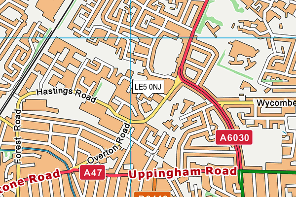 LE5 0NJ map - OS VectorMap District (Ordnance Survey)