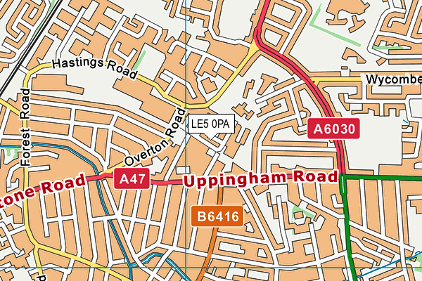 LE5 0PA map - OS VectorMap District (Ordnance Survey)