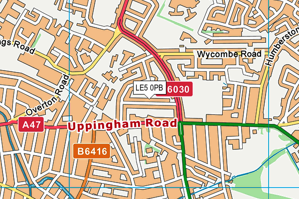 LE5 0PB map - OS VectorMap District (Ordnance Survey)