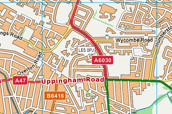 LE5 0PJ map - OS VectorMap District (Ordnance Survey)