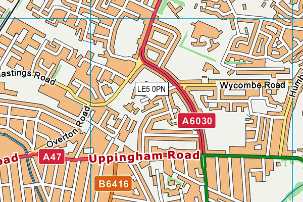 LE5 0PN map - OS VectorMap District (Ordnance Survey)