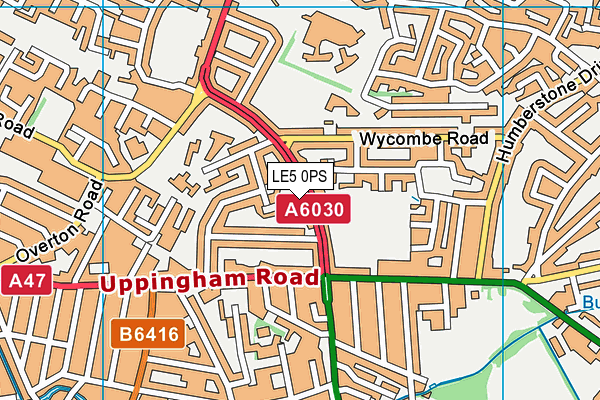 LE5 0PS map - OS VectorMap District (Ordnance Survey)