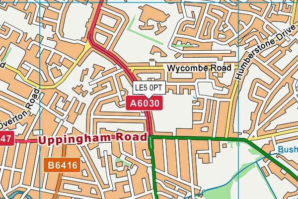 LE5 0PT map - OS VectorMap District (Ordnance Survey)