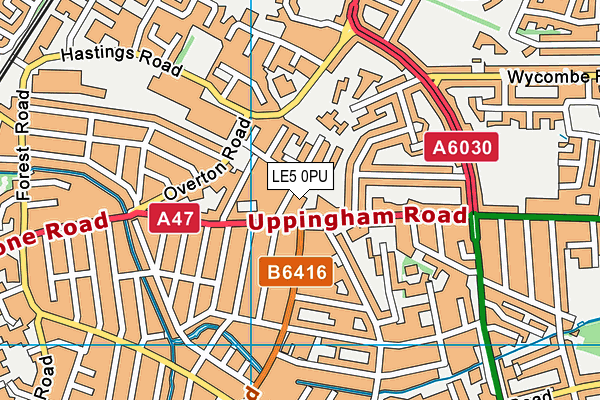 LE5 0PU map - OS VectorMap District (Ordnance Survey)