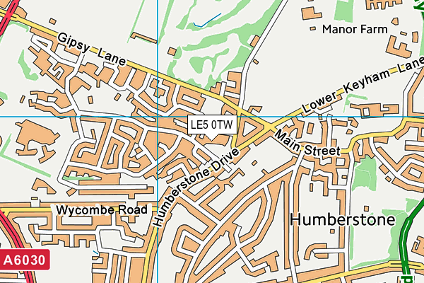 LE5 0TW map - OS VectorMap District (Ordnance Survey)