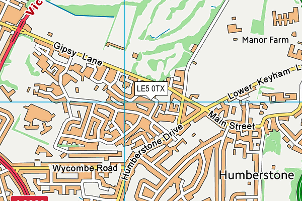 LE5 0TX map - OS VectorMap District (Ordnance Survey)