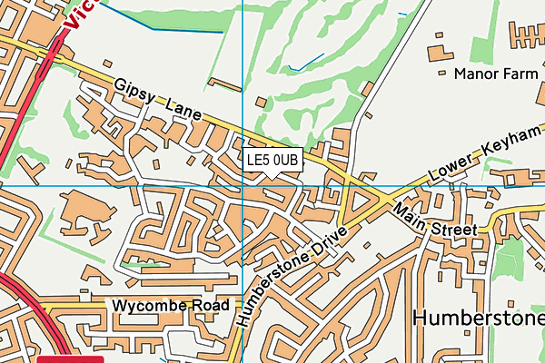 LE5 0UB map - OS VectorMap District (Ordnance Survey)