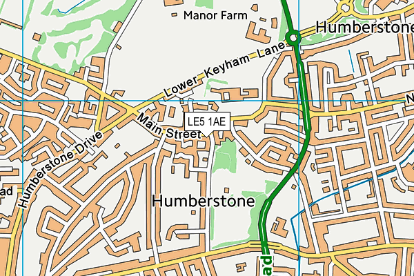Humberstone Junior School map (LE5 1AE) - OS VectorMap District (Ordnance Survey)