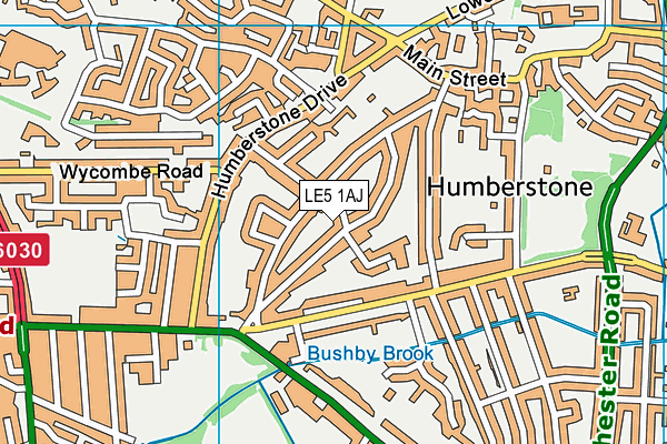 LE5 1AJ map - OS VectorMap District (Ordnance Survey)