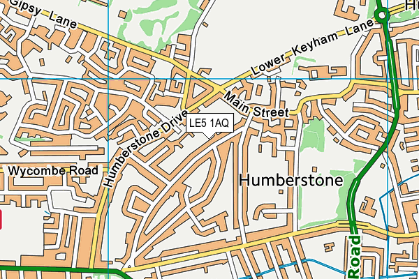 LE5 1AQ map - OS VectorMap District (Ordnance Survey)