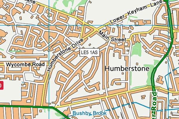 LE5 1AS map - OS VectorMap District (Ordnance Survey)