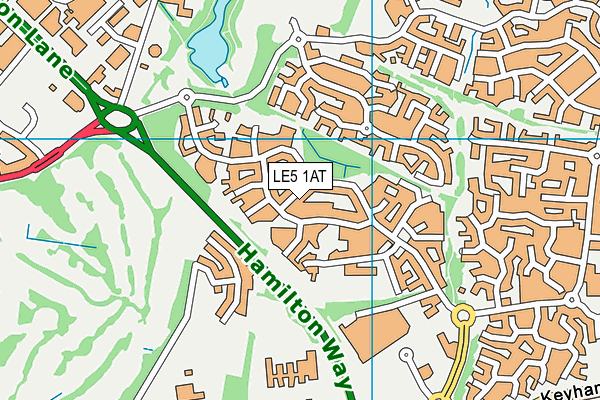 LE5 1AT map - OS VectorMap District (Ordnance Survey)