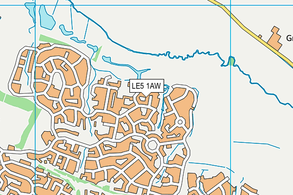 LE5 1AW map - OS VectorMap District (Ordnance Survey)