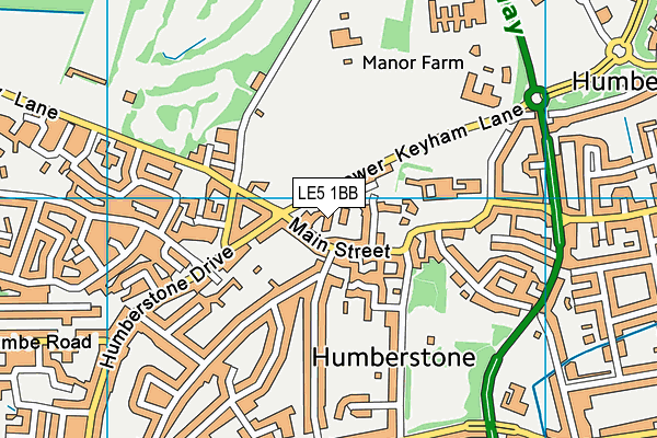 LE5 1BB map - OS VectorMap District (Ordnance Survey)