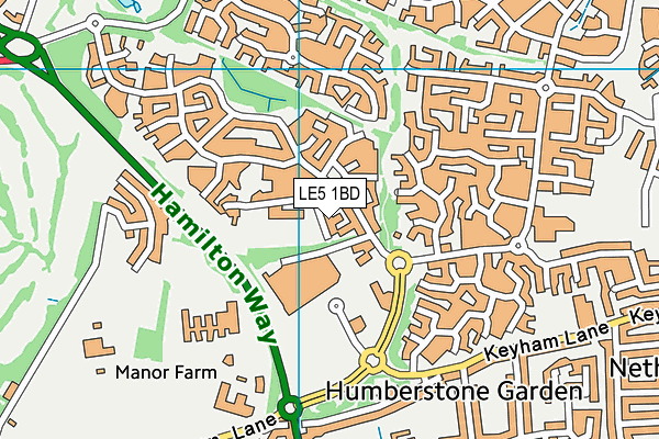 LE5 1BD map - OS VectorMap District (Ordnance Survey)