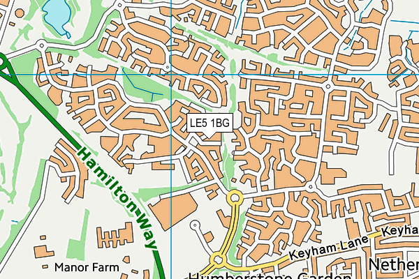 LE5 1BG map - OS VectorMap District (Ordnance Survey)