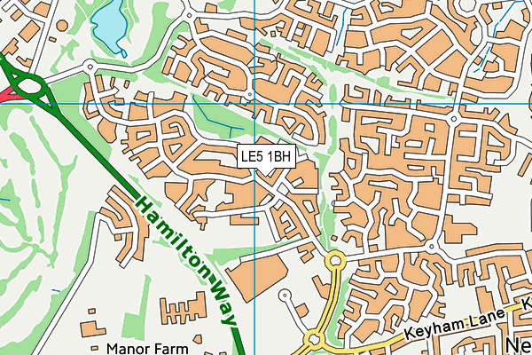 LE5 1BH map - OS VectorMap District (Ordnance Survey)