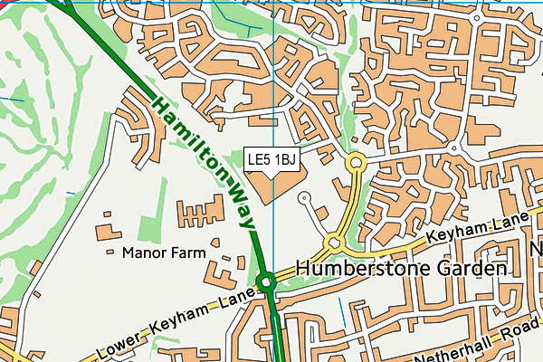 LE5 1BJ map - OS VectorMap District (Ordnance Survey)