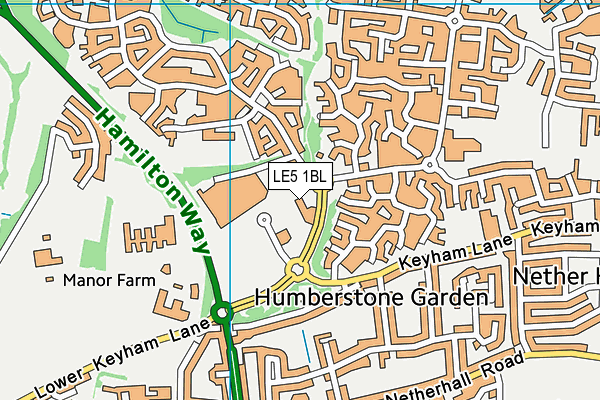 LE5 1BL map - OS VectorMap District (Ordnance Survey)