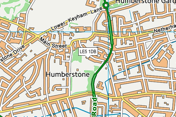 LE5 1DB map - OS VectorMap District (Ordnance Survey)