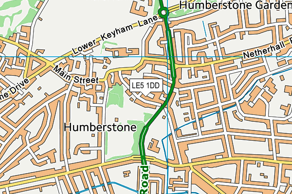 LE5 1DD map - OS VectorMap District (Ordnance Survey)