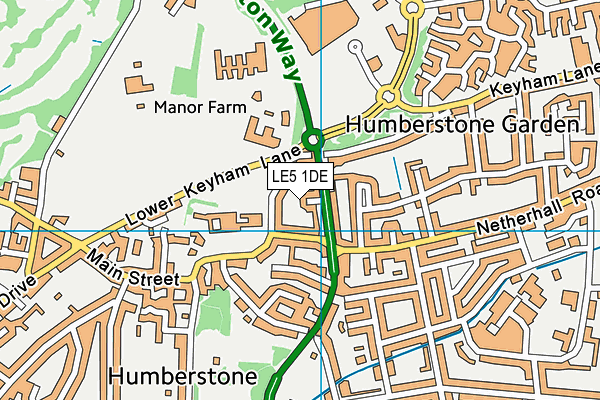 LE5 1DE map - OS VectorMap District (Ordnance Survey)