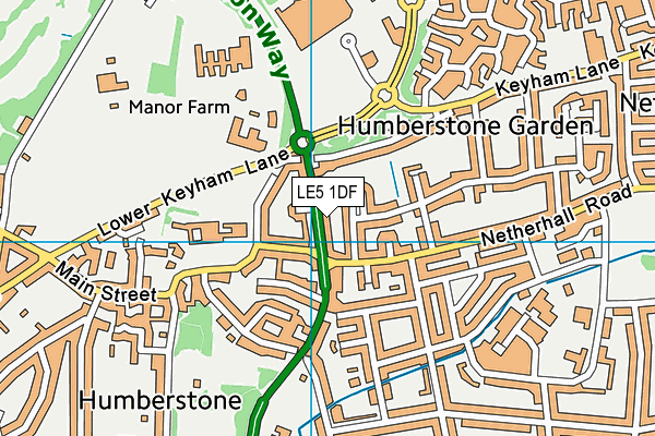 LE5 1DF map - OS VectorMap District (Ordnance Survey)