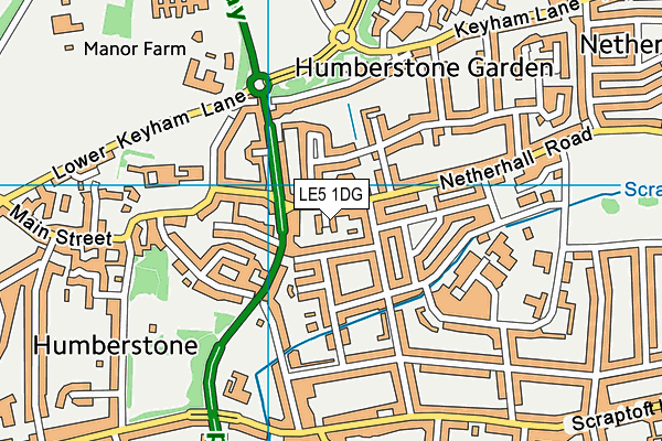 LE5 1DG map - OS VectorMap District (Ordnance Survey)