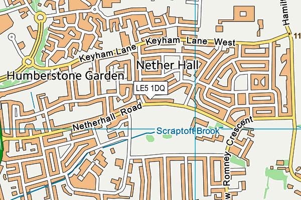 LE5 1DQ map - OS VectorMap District (Ordnance Survey)