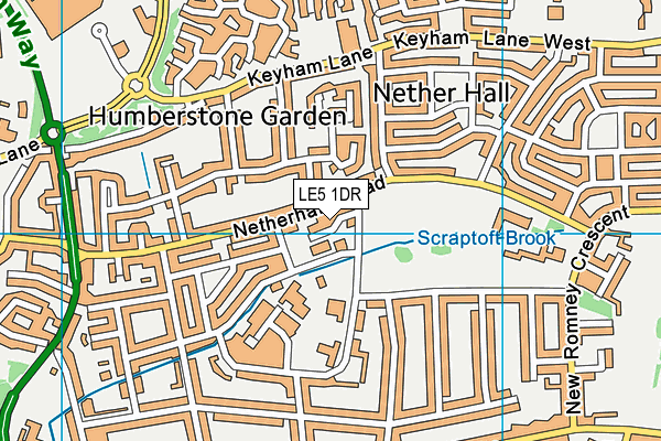 LE5 1DR map - OS VectorMap District (Ordnance Survey)