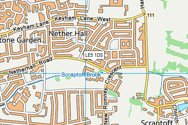 LE5 1DS map - OS VectorMap District (Ordnance Survey)