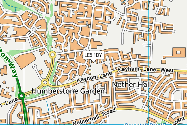 LE5 1DY map - OS VectorMap District (Ordnance Survey)