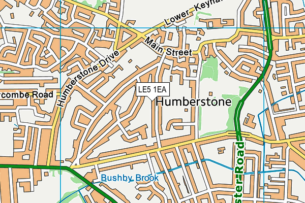 LE5 1EA map - OS VectorMap District (Ordnance Survey)