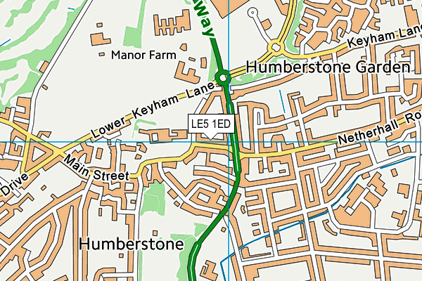 LE5 1ED map - OS VectorMap District (Ordnance Survey)